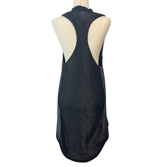 Missoni Sweater Vest Cardigan Sleeveless Racerback Knit Black Metallic Silver - Picture 5 of 16